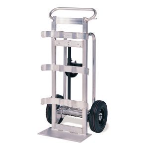 Valley Craft Cylinder Hand Truck, Double - Hand Brake, (2) 9" Cylinders