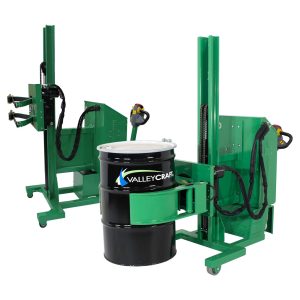 Valley Craft’s Fully Powered Drum Lifts and Rotators simplify the lifting, rotating and transporting of drums by utilizing power. Drums lift up to 84” in height (78” or 90” height models available) in less than 30 seconds, rotate up to 360° continuously in either direction at 6 RPM, and drive up to 2.5 MPH. Compatible with all drum styles (steel, plastic and fiber), drum handling and maneuvering has never been easier.