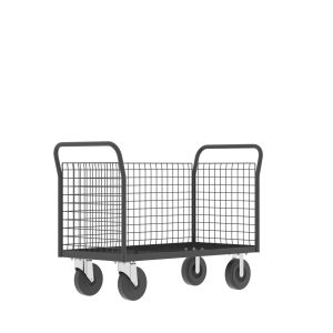 3-Sided Platform Cage Cart, 48x24", Gray
