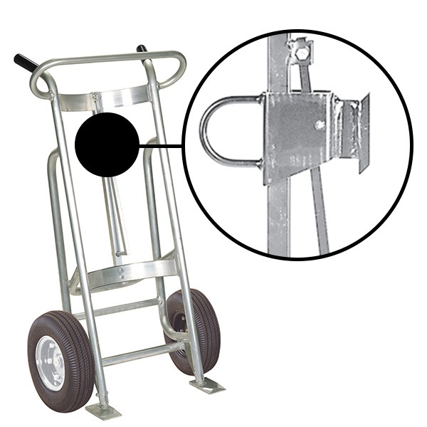 2-Wheel Drum Hand Truck, Aluminum, Pneumatic Wheels, Fiber Drum Chime Hook