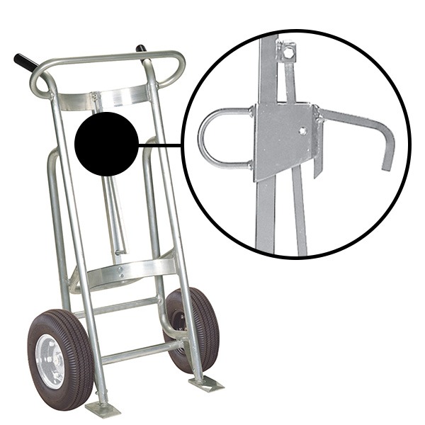 2-Wheel Drum Hand Truck, Aluminum, Pneumatic Wheels, Locking Cover Chime Hook