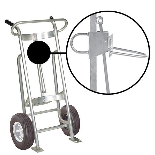 2-Wheel Drum Hand Truck, Aluminum, Pneumatic Wheels, Plastic Drum Chime Hook