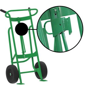 2-Wheel Drum Hand Truck, Steel, Pneumatic Wheels, Fiber Drum Chime Hook