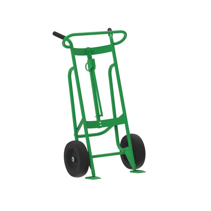 2-Wheel Drum Hand Truck, Steel, Pneumatic Wheels