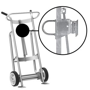 2-Wheel Drum Hand Truck, Aluminum, Solid Rubber Wheels, Fiber Drum Chime Hook