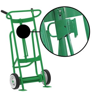 2-Wheel Drum Hand Truck, Steel, Solid Rubber Wheels, Fiber Drum Chime Hook