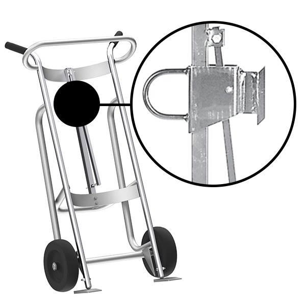 2-Wheel Drum Hand Truck, Aluminum, Mold-On Rubber Wheels, Fiber Drum Chime Hook