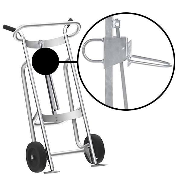 2-Wheel Drum Hand Truck, Aluminum, Mold-On Rubber Wheels, Plastic Drum Chime Hook