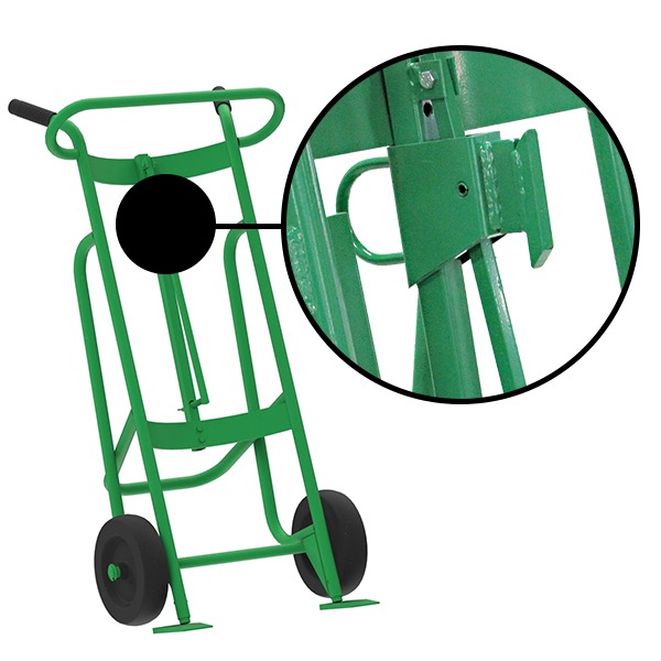 2-Wheel Drum Hand Truck, Steel, Mold-On Rubber Wheels, Fiber Drum Chime Hook