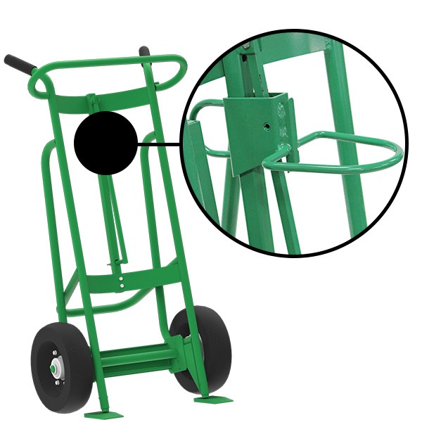 2-Wheel Drum Hand Truck, Steel, Pneumatic Wheels, Hand Brake, Plastic Drum Chime Hook