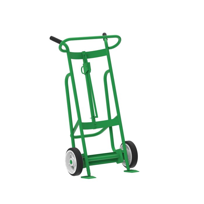 2-Wheel Drum Hand Truck, Steel, Solid Rubber Wheels, Hand Brake