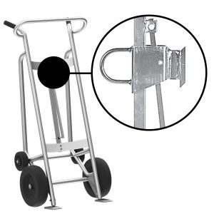 4-Wheel Drum Hand Truck, Aluminum, Pneumatic Wheels, Fiber Drum Chime Hook