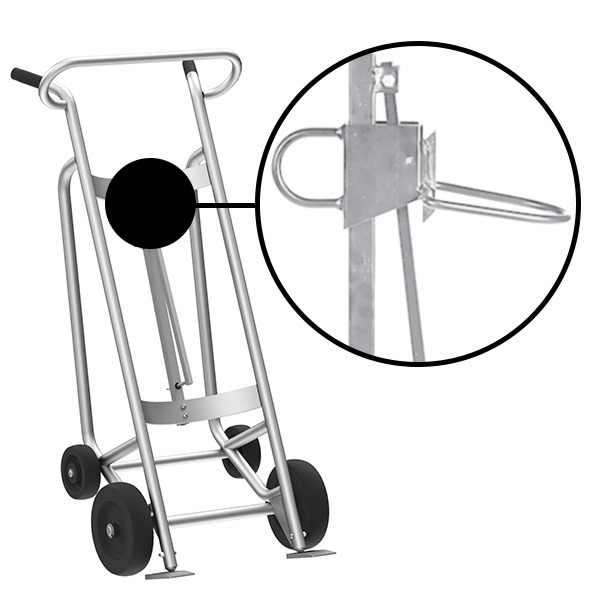 4-Wheel Drum Hand Truck, Aluminum, Mold-On Rubber Wheels, Plastic Drum Chime Hook