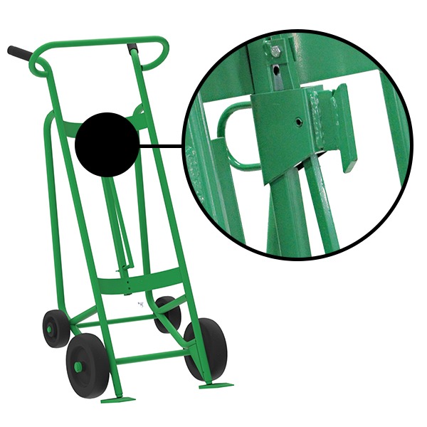 4-Wheel Drum Hand Truck, Steel, Mold-On Rubber Wheels, Fiber Drum Chime Hook