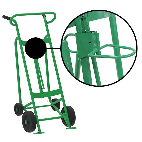 4-Wheel Drum Hand Truck, Steel, Mold-On Rubber Wheels, Plastic Drum Chime Hook