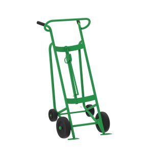 4-Wheel Drum Hand Truck, Steel, Mold-On Rubber Wheels