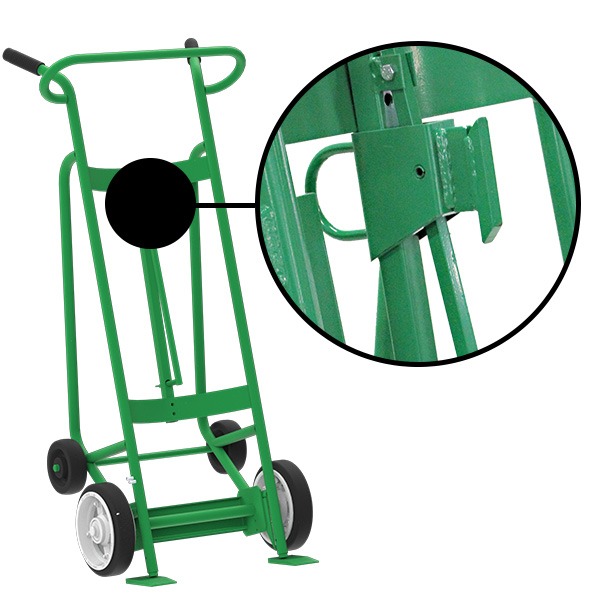 4-Wheel Drum Hand Truck, Steel, Solid Rubber Wheels, Fiber Drum Chime Hook