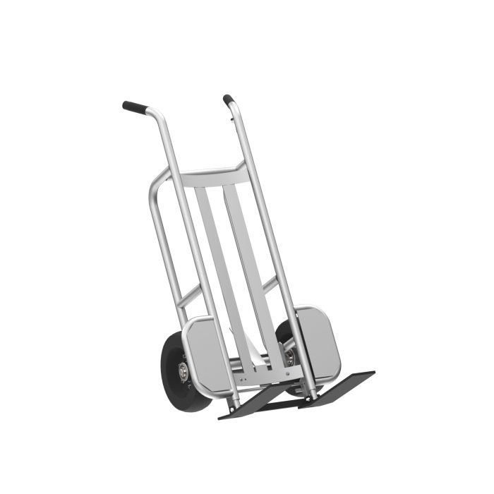 2-Wheel Pallet Hand Truck, Aluminum, Pneumatic Wheels, Hand Brake