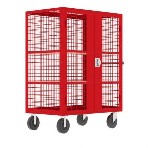 Security Cart, 60x30", (2) Shelves, Red