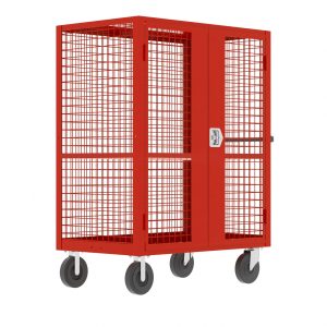 Security Cart, 48x24", (1) Shelf, Red