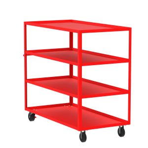 4-Shelf 12 Gauge Utility Cart, 60x30", Red