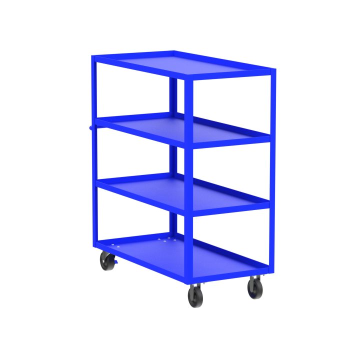 4-Shelf 12 Gauge Utility Cart, 48x24", Blue