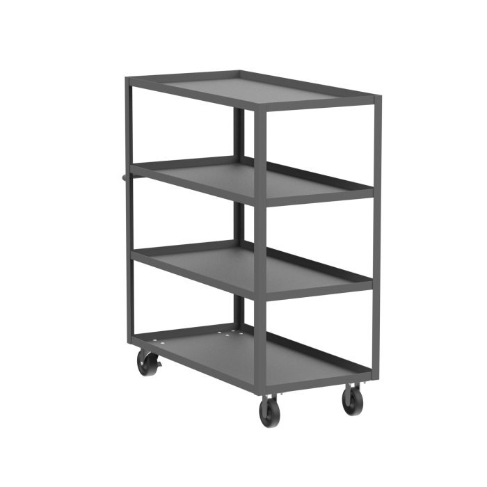 4-Shelf 12 Gauge Utility Cart, 48x24", Gray