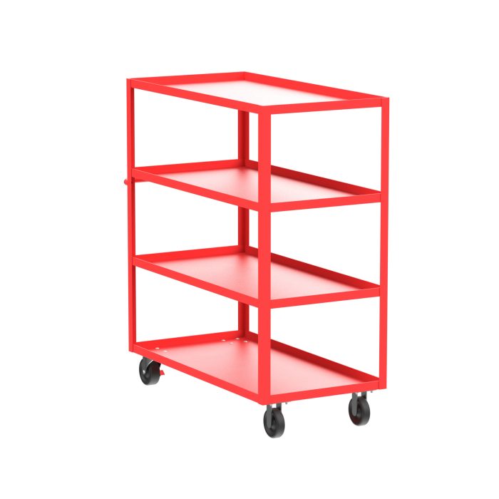 4-Shelf 12 Gauge Utility Cart, 48x24", Red