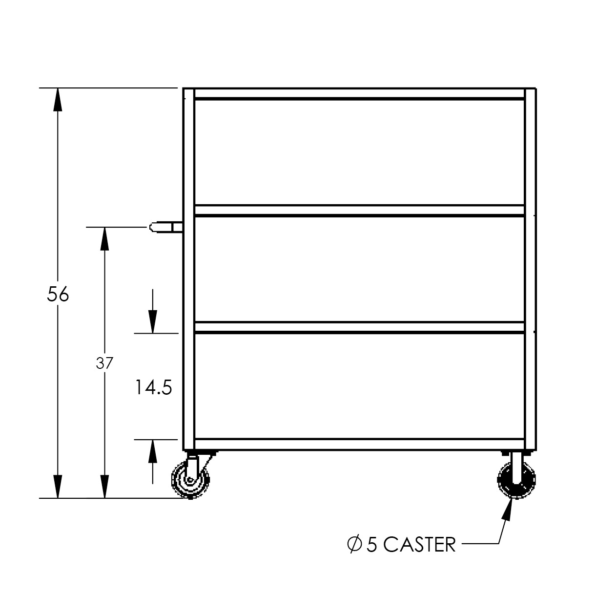 4-Shelf 12 Gauge Utility Cart, 36x24