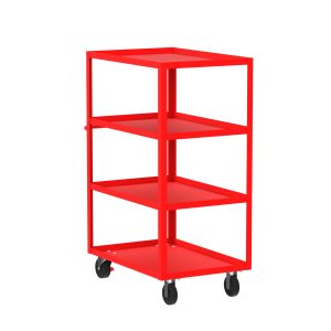 4-Shelf 12 Gauge Utility Cart, 36x24", Red