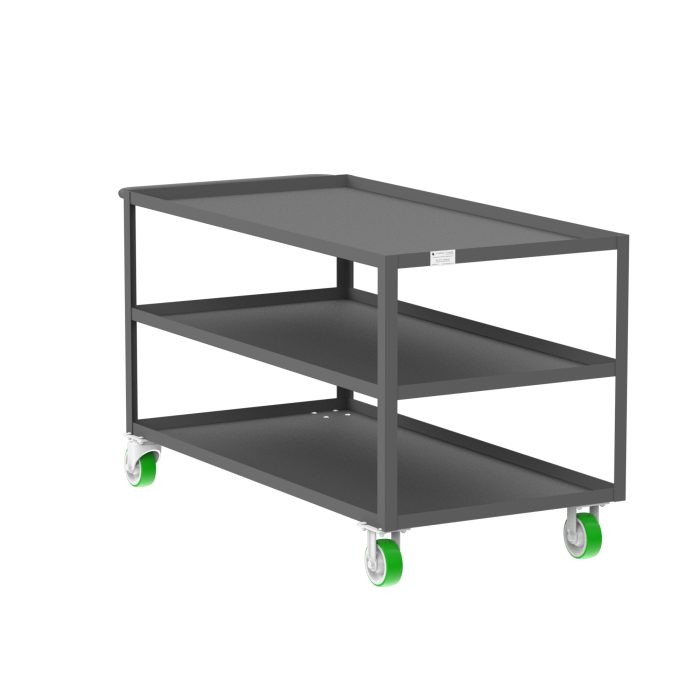 3-Shelf 12 Gauge Utility Cart, 60x30", Gray