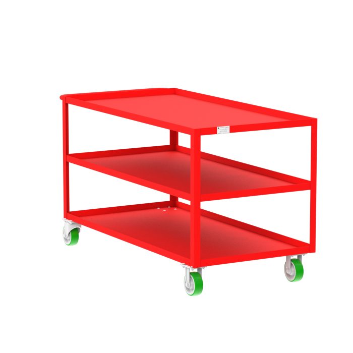 3-Shelf 12 Gauge Utility Cart, 60x30", Red