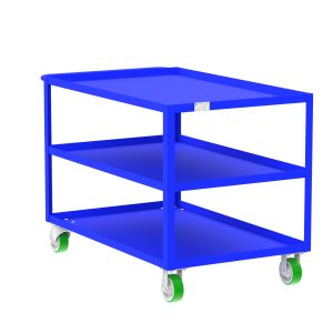 3-Shelf 12 Gauge Utility Cart, 48x30", Blue