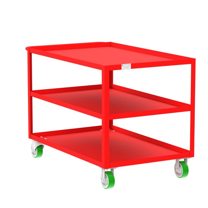 3-Shelf 12 Gauge Utility Cart, 48x30", Red