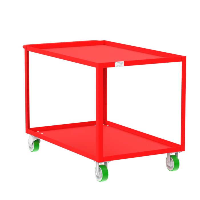 2-Shelf 12 Gauge Utility Cart, 48x30", Red
