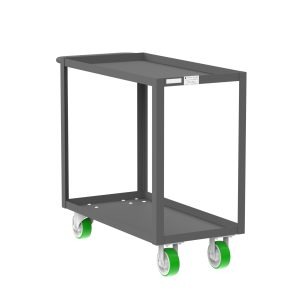 2-Shelf 12 Gauge Utility Cart, 36x18", Gray
