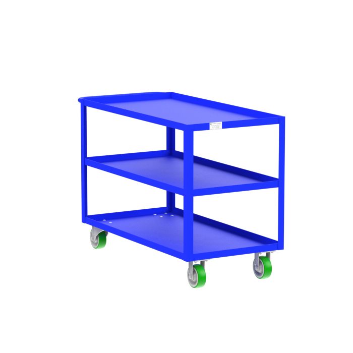 3-Shelf 12 Gauge Utility Cart, 48x24", Blue