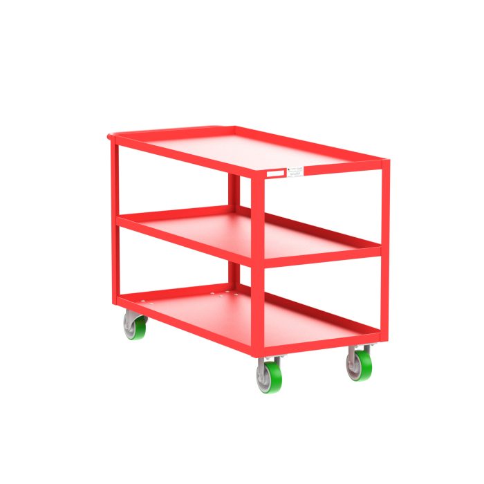 3-Shelf 12 Gauge Utility Cart, 48x24", Red