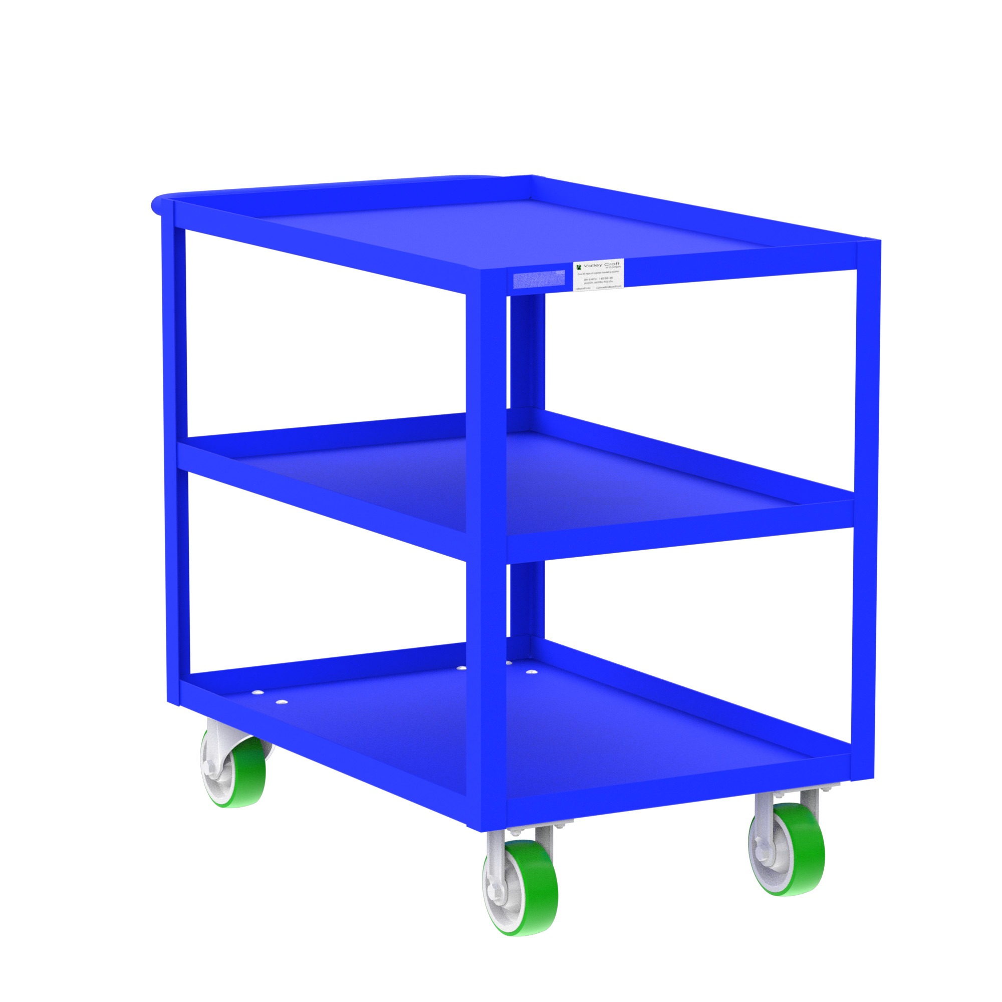 3-Shelf 12 Gauge Utility Cart, 36x24", Blue