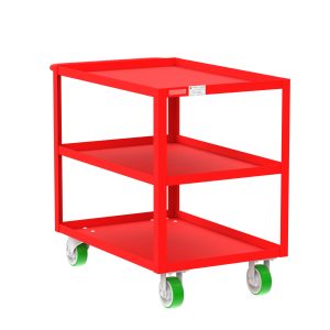 3-Shelf 12 Gauge Utility Cart, 36x24", Red