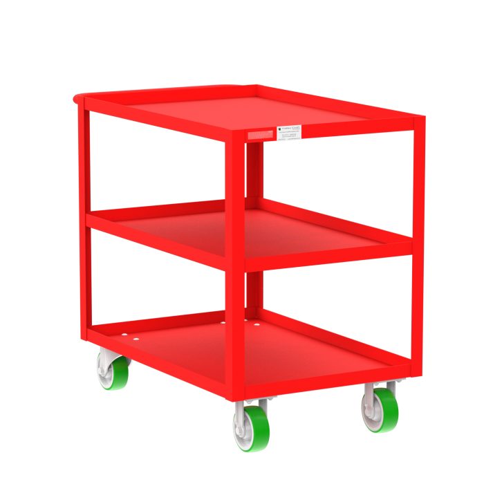 3-Shelf 12 Gauge Utility Cart, 36x24", Red