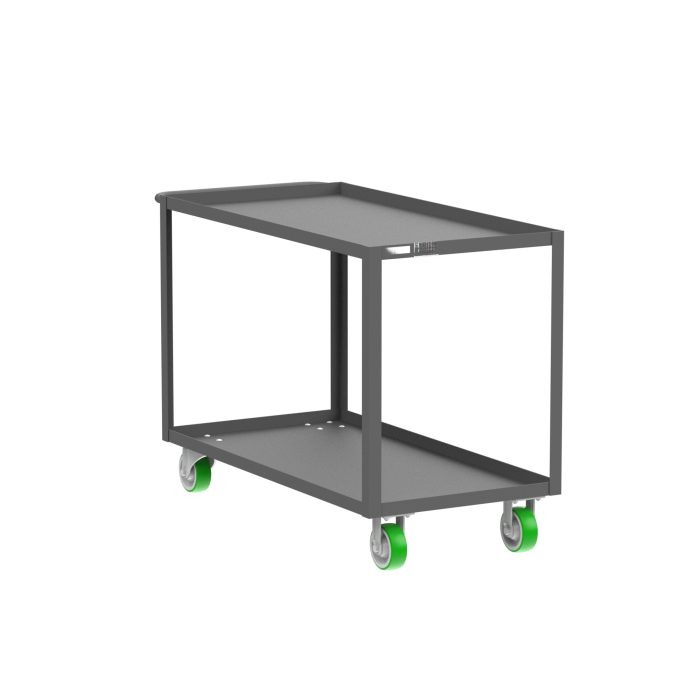 2-Shelf 12 Gauge Utility Cart, 48x24", Gray