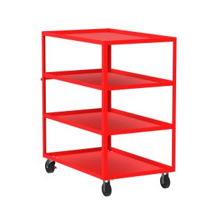 4-Shelf 12 Gauge Utility Cart, 48x30", Red