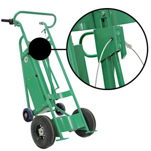 Powered Drum Hand Truck, Pneumatic Wheels, Security Cable Chime Hook