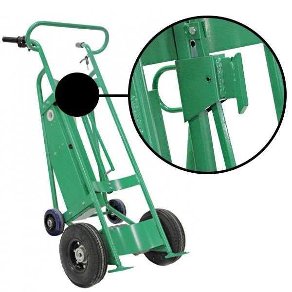 Powered Drum Hand Truck, Pneumatic Wheels, Fiber Drum Chime Hook