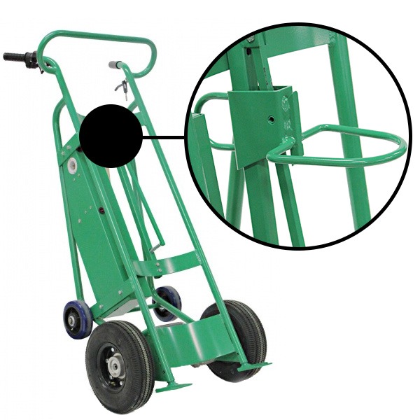 Powered Drum Hand Truck, Pneumatic Wheels, Plastic Drum Chime Hook