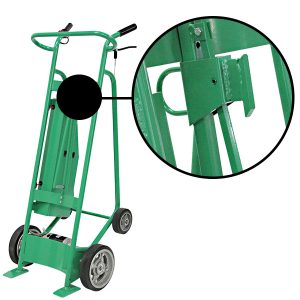 Powered Drum Hand Truck, Solid Rubber Wheels, Fiber Drum Chime Hook