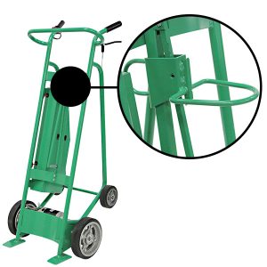 Powered Drum Hand Truck, Solid Rubber Wheels, Plastic Drum Chime Hook