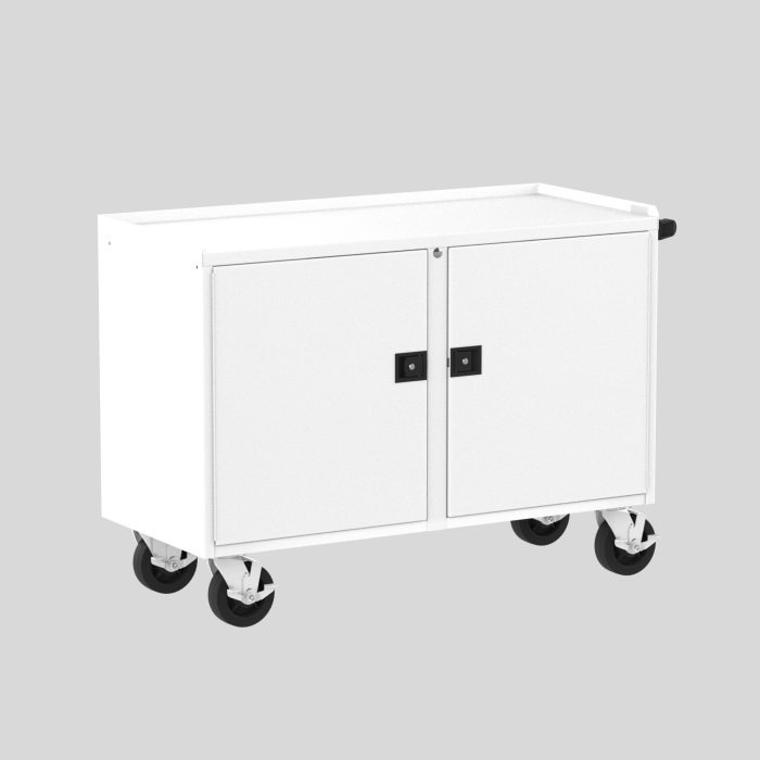 48" Deluxe Mobile Workbench, (2) Doors, White