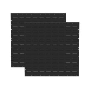 Louvered Wall Panels (2-Pack), 24x24", Black